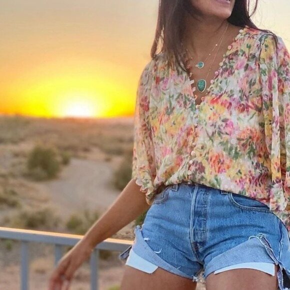 Misa Los Angeles Para Top in Bahara Floral Size Small - Picture 2 of 14